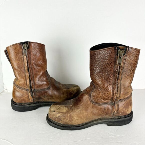 Thorogood Mens Side Zip Wellington Met Safety Toe Boot Size 9 Wide Vibram 8" - Picture 3 of 13